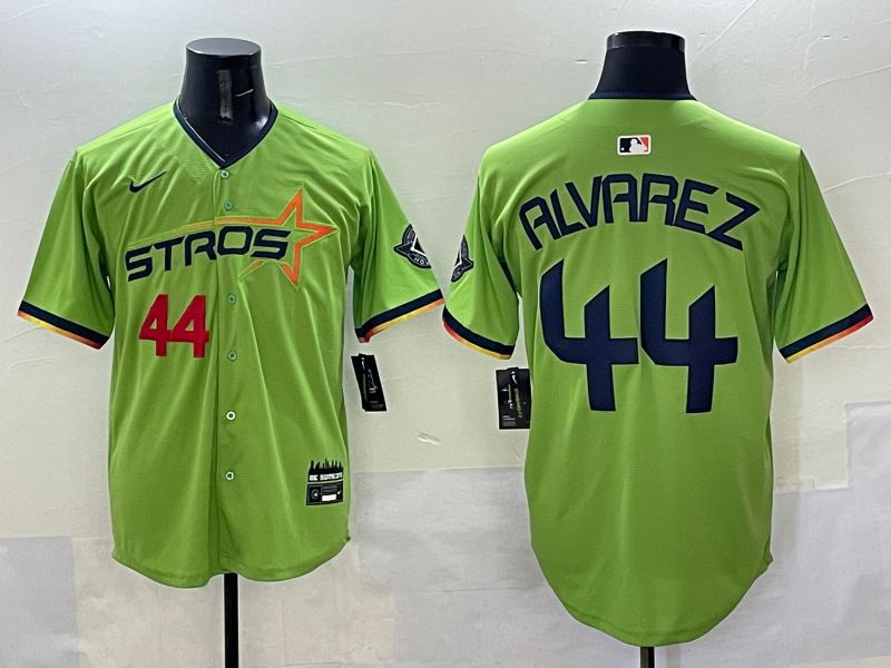 Men Houston Astros #44 Alvarez Green three generations Joint Name 2025 Nike MLB Jersey style 2